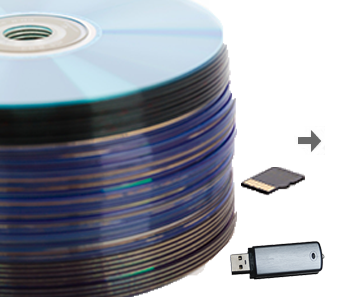 Disc, USB Stick and SD Card