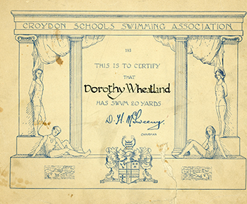 Another old Swimming Certificate, scanned from Pixave