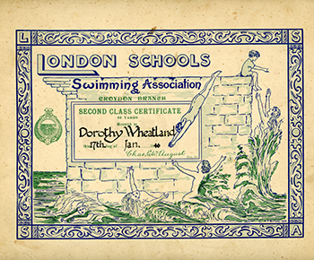 A third old Swimming Certificate, scanned from Pixave